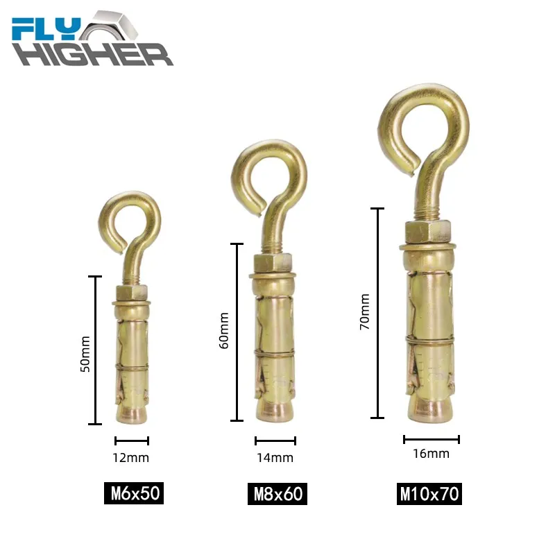 

Concrete expansion shield anchor with eye bolt for heavy duty fixing