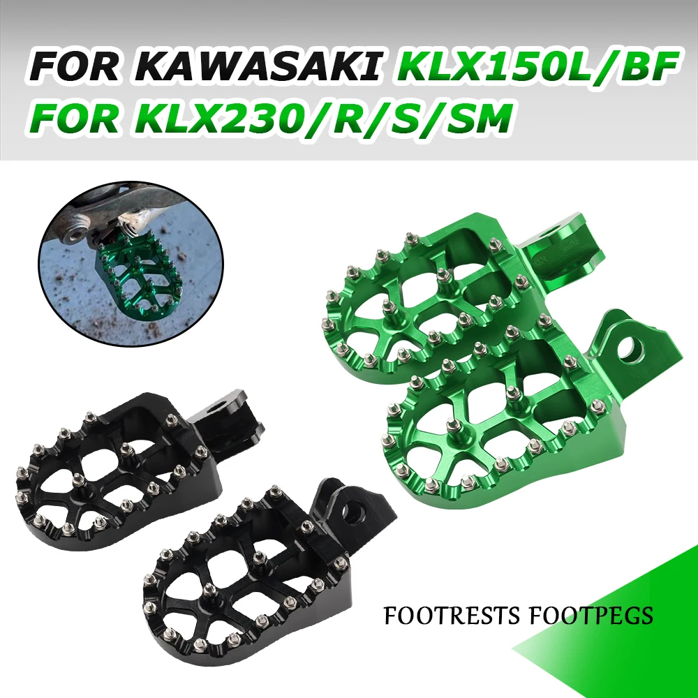 

Motorcycle Foot Pegs Foot Rests Footpeg Pedals FootRest Plate For Kawasaki KLX230 KLX 230 R S SM KLX150L KLX150BF KLX 150 L BF