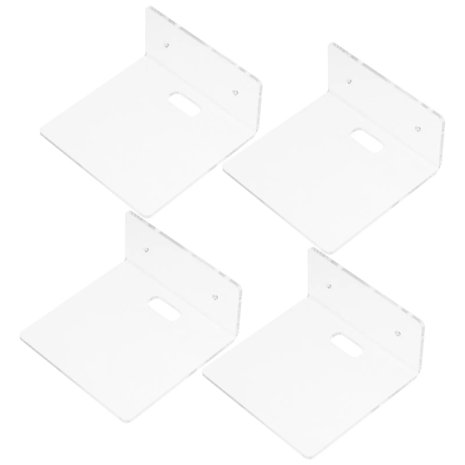 4Pcs Wall Shelf Acrylic Storage Rack Space Saving Wall Mount Holder Small Shelf for Speakers Monitor Security Cameras