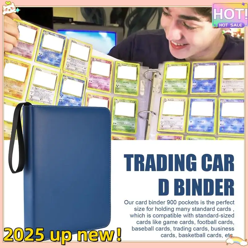 

Delicate Texture-Trading Card Binder 9 Pocket, Card Binder With Zipper, Card Case For Game/Football/Baseball Card