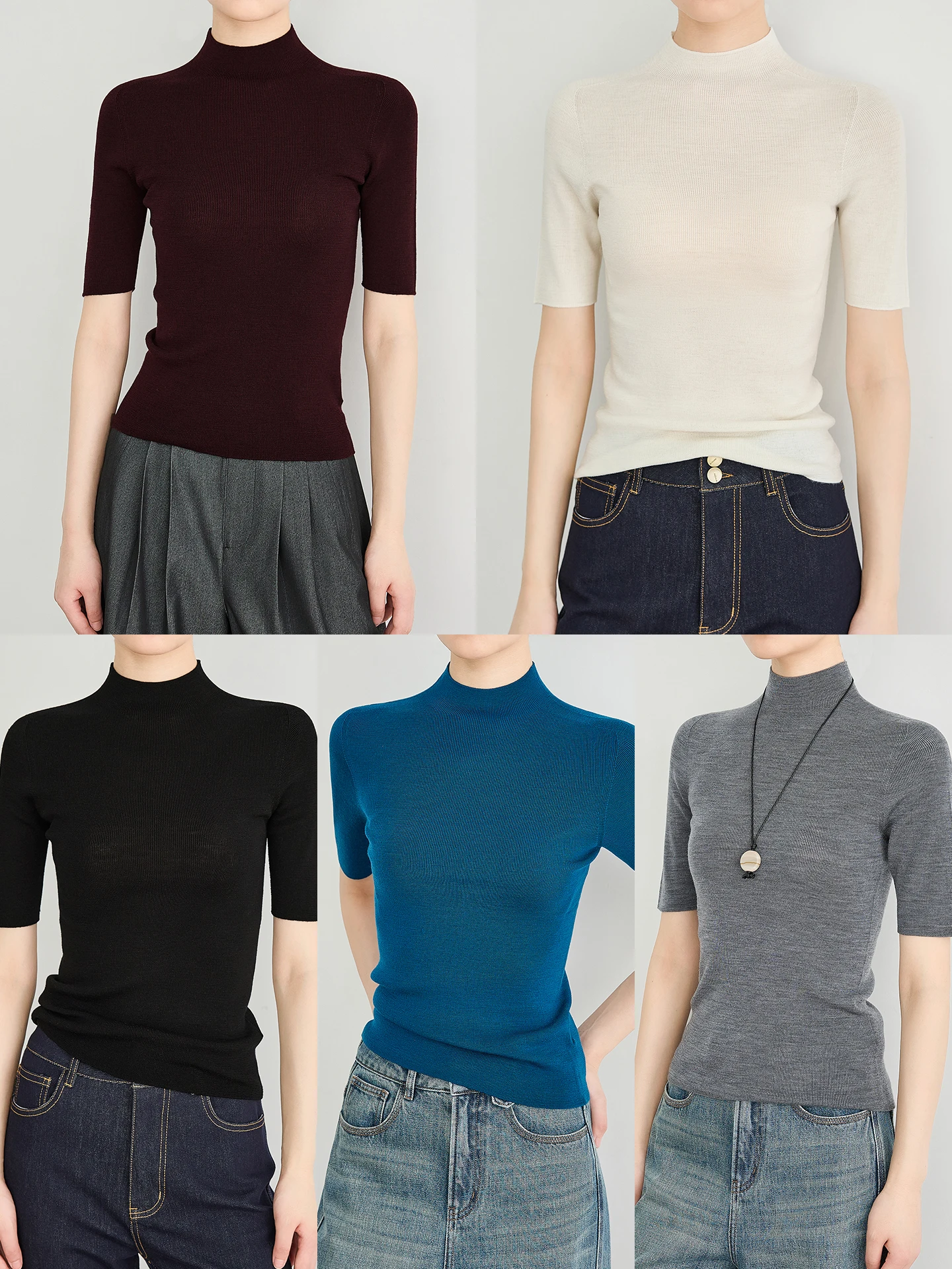 

TUMPUS 100% шерстяная вязаная водолазка с высоким воротником, женская, приталенная, универсальная, для повседневной носки и поездок на работу