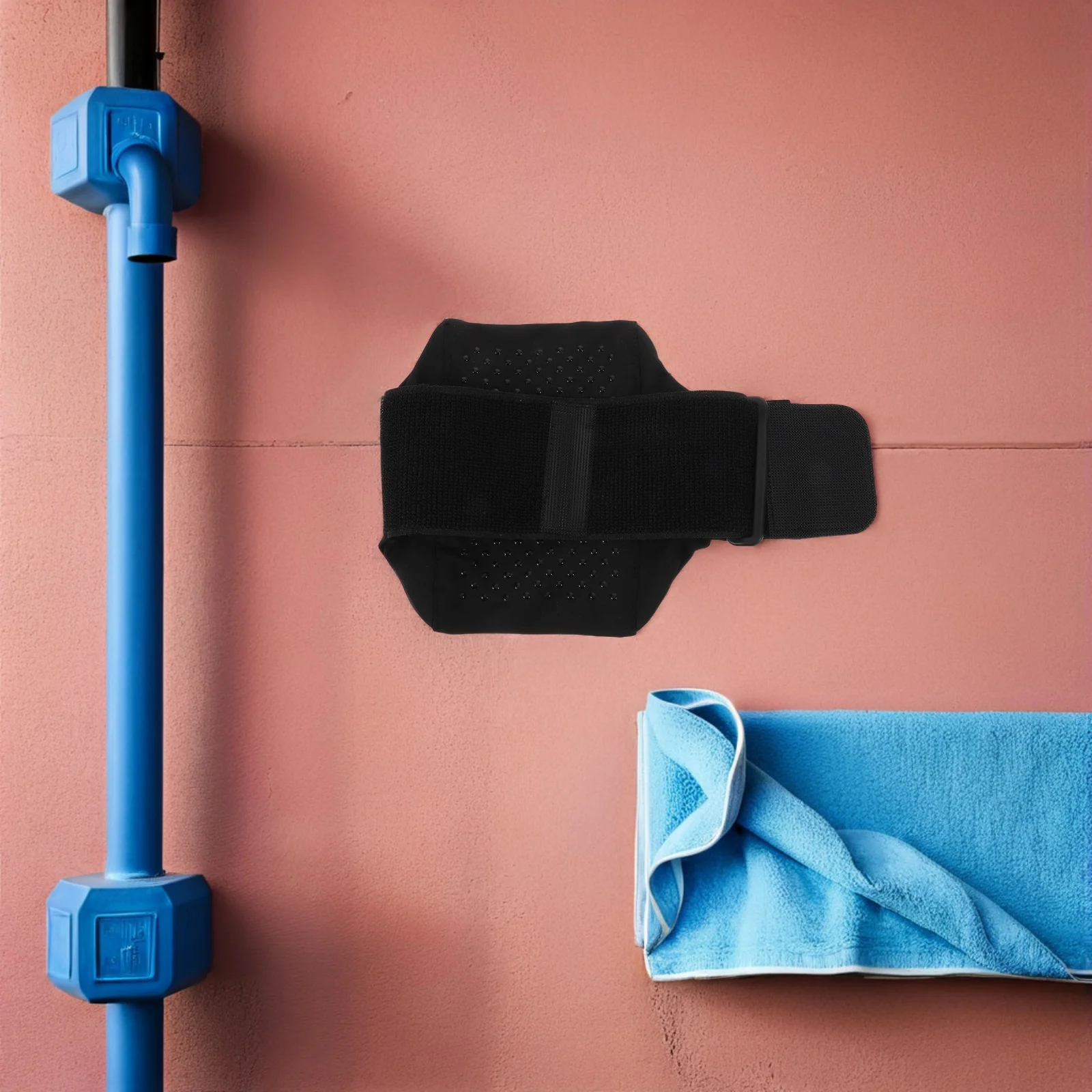 Picture 3: Men's Black Running Leg Band Phone Holder Adjustable Exercise Carrier Stable Sports Phone Belt Bag for Jogging Outdoor Fitness