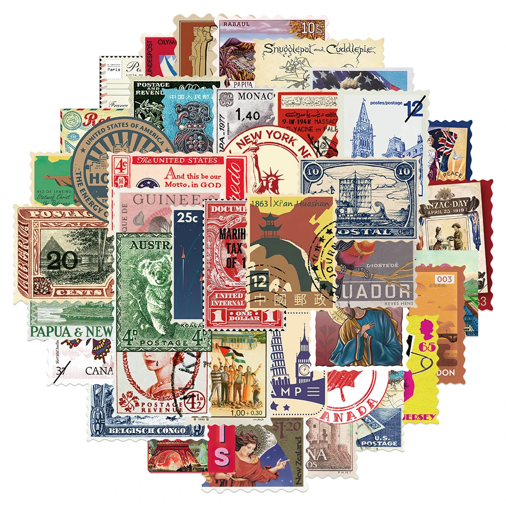 10/30/50PCS Vintage Travel Sticker Aesthetic Sketchbook for Kids PVC Decoration Scrapbooking Children's School Stationery Supply view 2