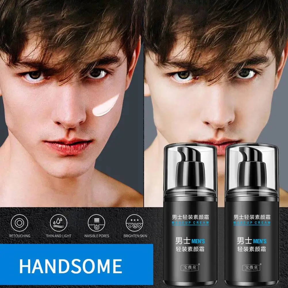 Acne Marks Natural Coverage Smooth All- Coverage For Men Face Primer Instantly Brightens Men's Makeup Bb Cream G4R9