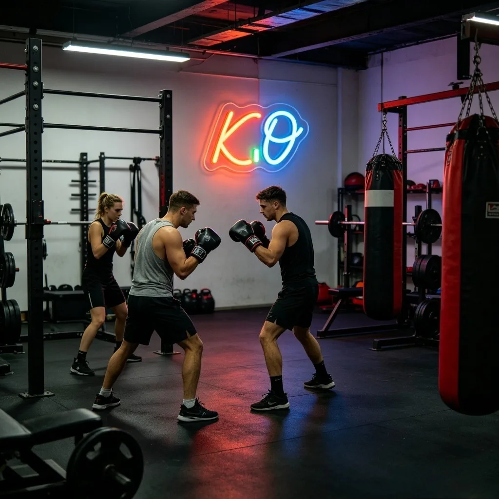 

Sports Themed KO Neon Light, Adjustable Brightness Ambient Lamp for Boxing Gym Fitness Center and Trendy Space Decoration