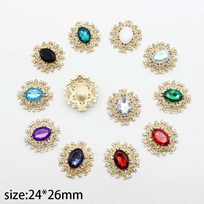 Image 6: Décoration de fête et de vacances, 5 pièces/lot, 24x26MM, broches plates en métal bon marché, gâteau au vin rouge, décoration de mariage, anniversaire