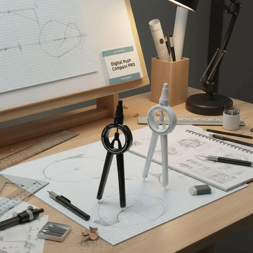 Precision Digital Display Compass Drafting Drawing Press Type Circle Drawing Gauge Digital Radius Display Engineering