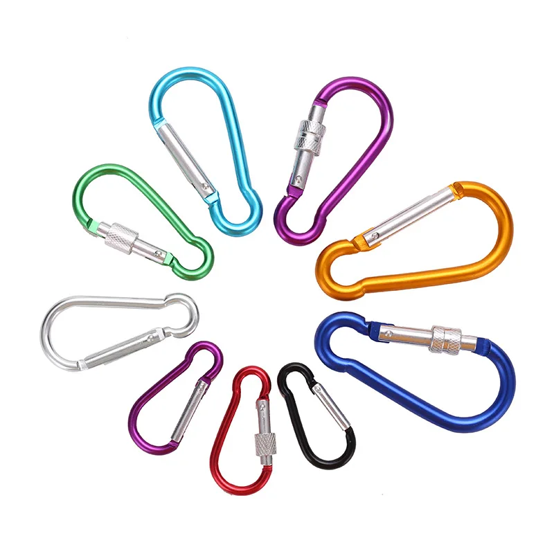 1pcs Carabiner for Keys Chain Random Color Mini Gourd-Shaped Aluminum Alloy Keychain Clip Hook Lock Travel Hiking Camping