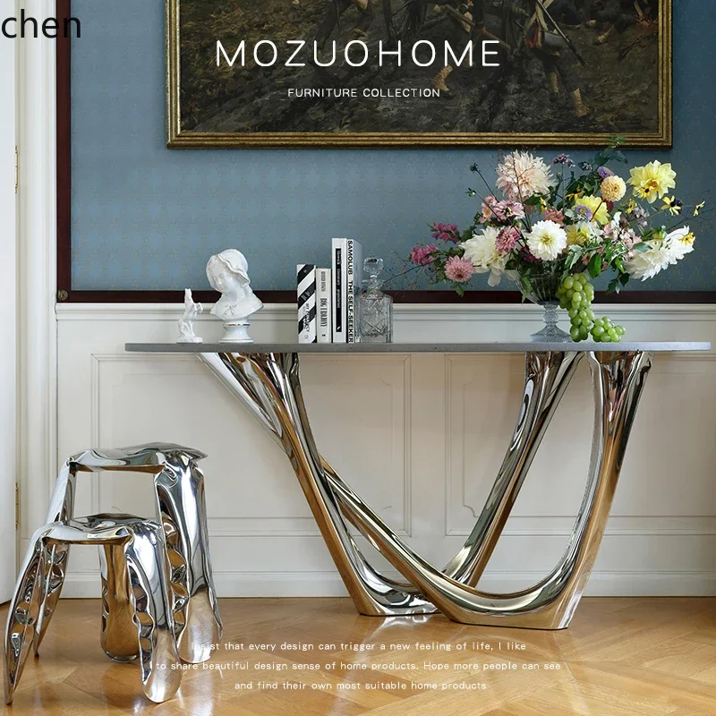 DSA modern master design ins decorative stainless steel fork side table entrance table living room