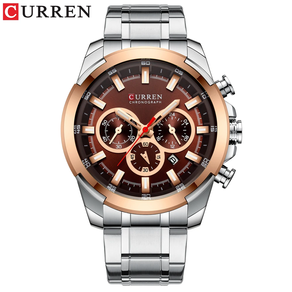 Curren 8361 Men Watch Business Stainless Steel Quartz Casual Fashion Wristwatch 6-Hand Luxury Relogio Masculino