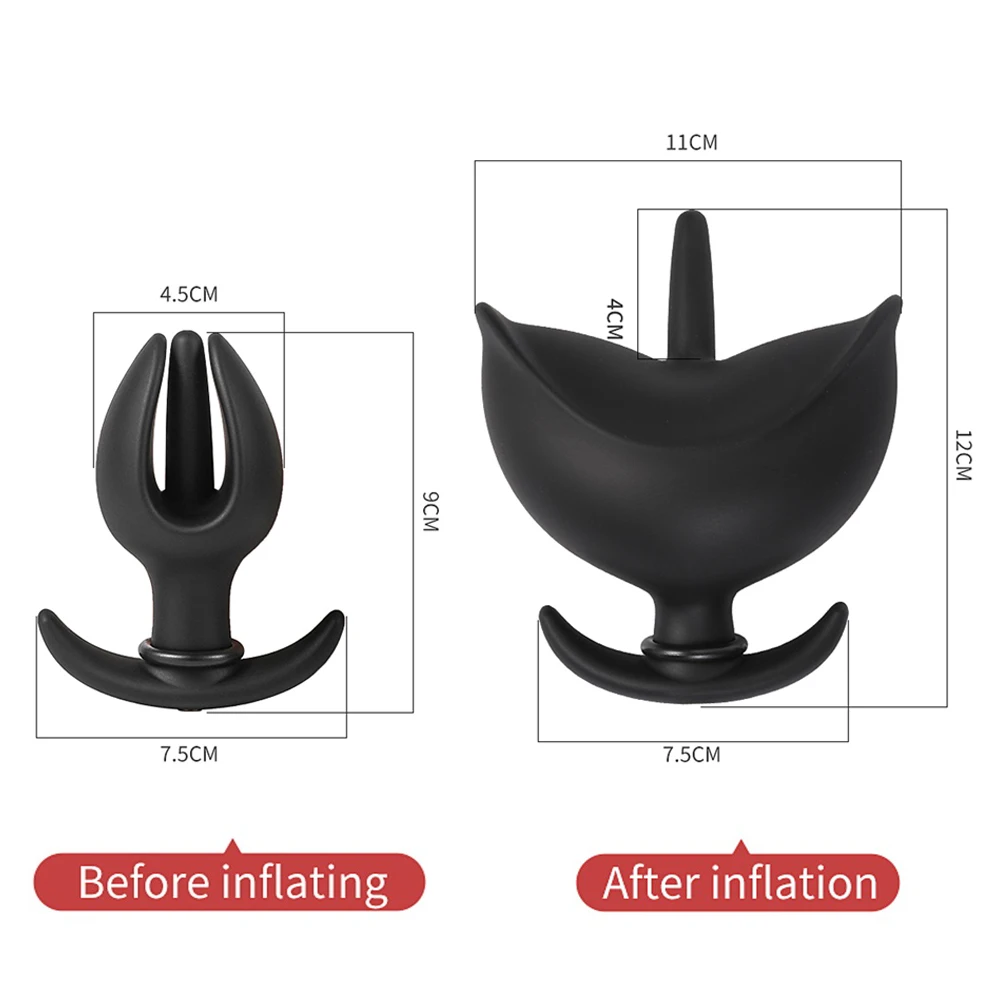 Flower Bud Inflated Anal Plug Separate Pump Expandable Big Buttplug Prostate Massager Anus Dilator Ass Dildo Sex Toys for Men