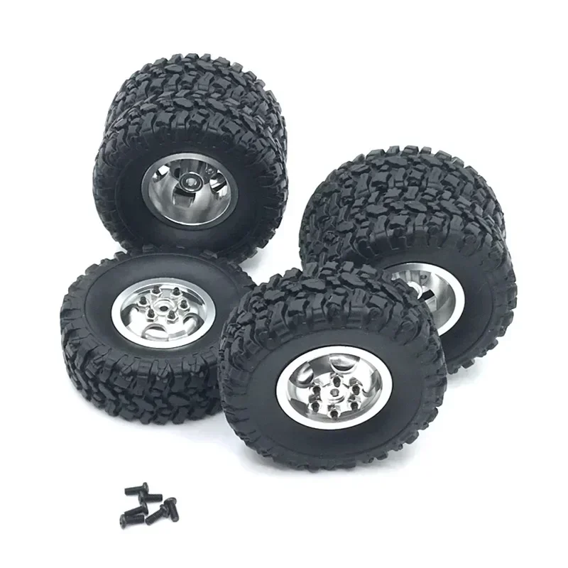 WPL Model C14 24 34 44 B14 24 16 36 RC Car Metal Upgrade Parts 4WD Front Single Wheel Rear Double Wheel Crushed Stone Tire
