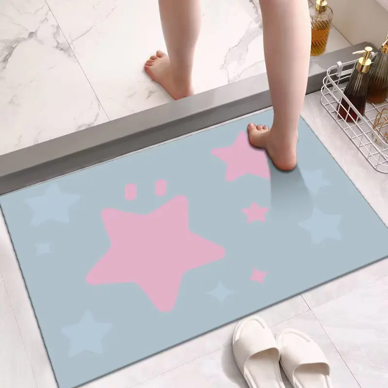 Toilet floor mat bathroom non-slip absorbent toilet strong door toilet diatom mud quick drying foot mat carpet bathroom