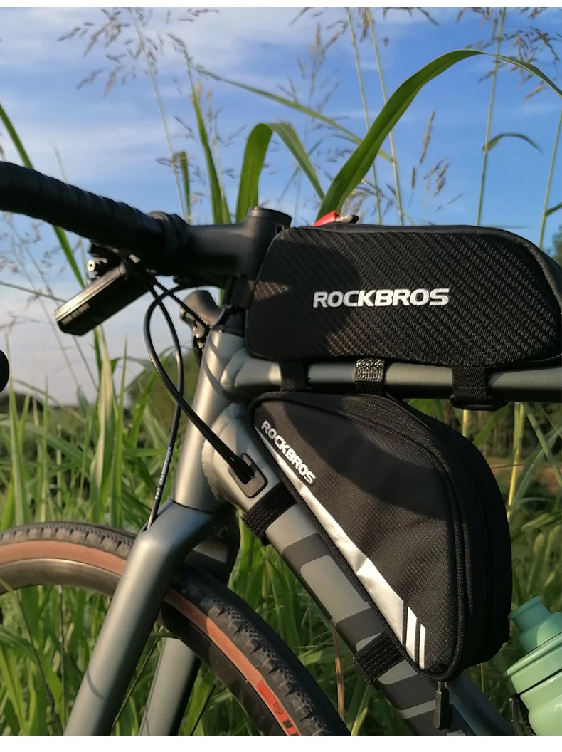 ROCKBROS Fahrradtasche, wasserdicht, reflektierend, vorne oben, Rahmenschlauchtasche, ultraleichte Fahrradtasche, Fahrradtasche, Touring-Reitausrüstung – Detail 6