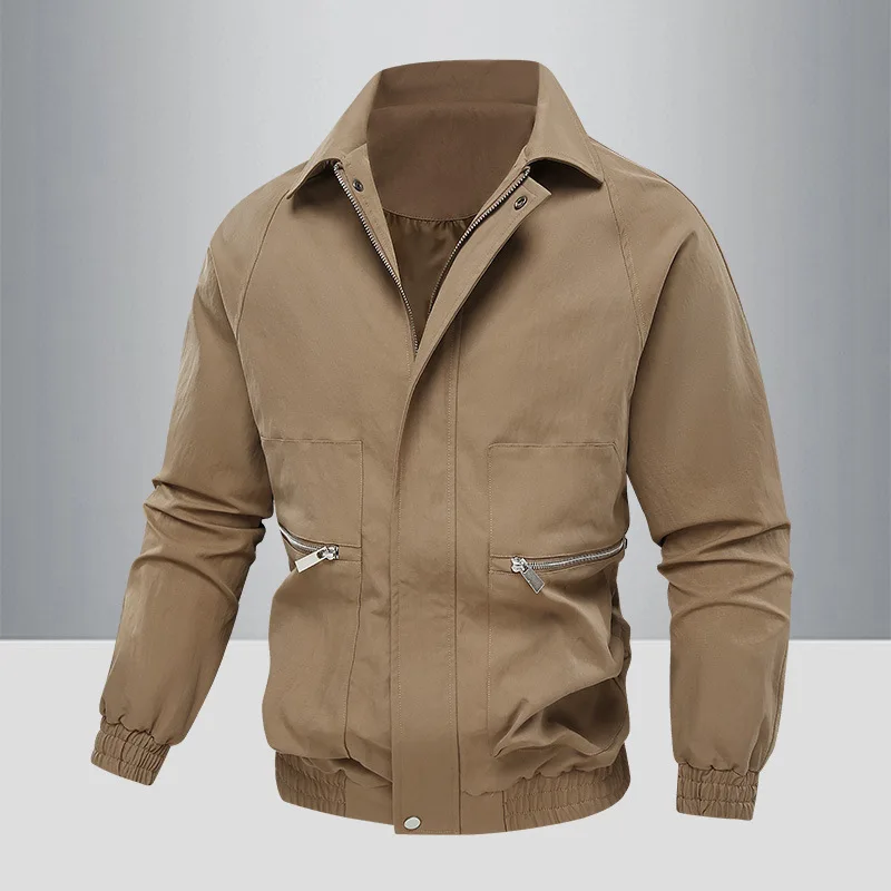 رجل البضائع سترة الخريف موضة جديدة بلون رفض طوق الذكور ملابس خارجية سحاب أكمام طويلة معطف الرجال تنوعا عادية #1