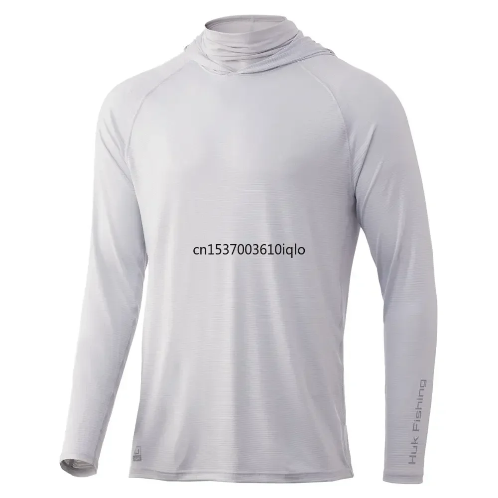 

Hood Fishing Shirts Mask Men Fish Clothing Hoodie Sports Vented Long Sleeve Sweatshirt Breathable UV Protection Tops