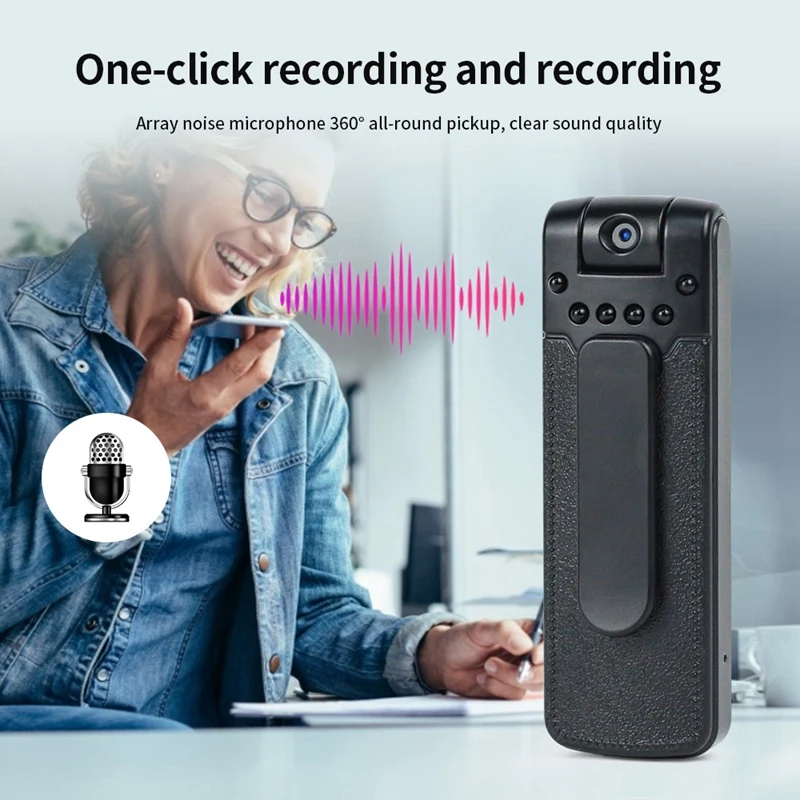 휴대용 미니 적외선 야간 투시경 카메라, 웨어러블 바디 캠코더, 마이크로 타입V 루프 녹음기, 1080P HD 카메라