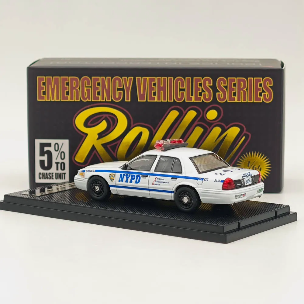 Rollin 1:64 CV NYPD/LAPD Victoria Crown Diecast Toys Car Models Miniature Hobby Collectible Gifts