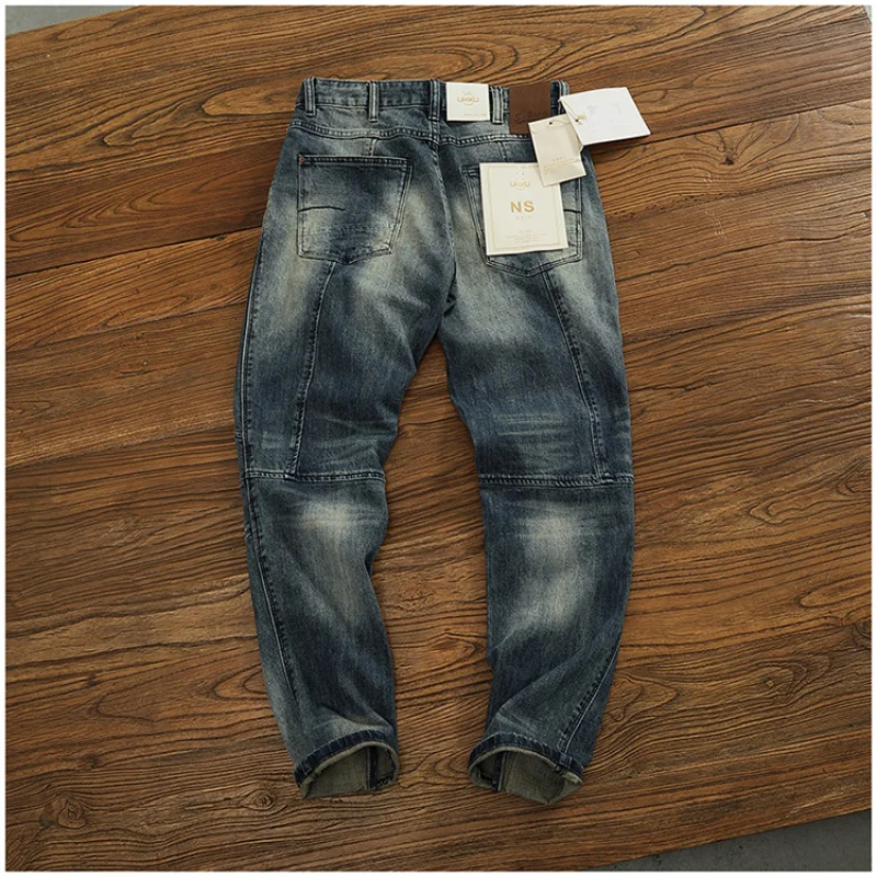 

Jeans for men, distressed, washed, repaired, tall, trendy, retro, fashionable, casual, street denim pants