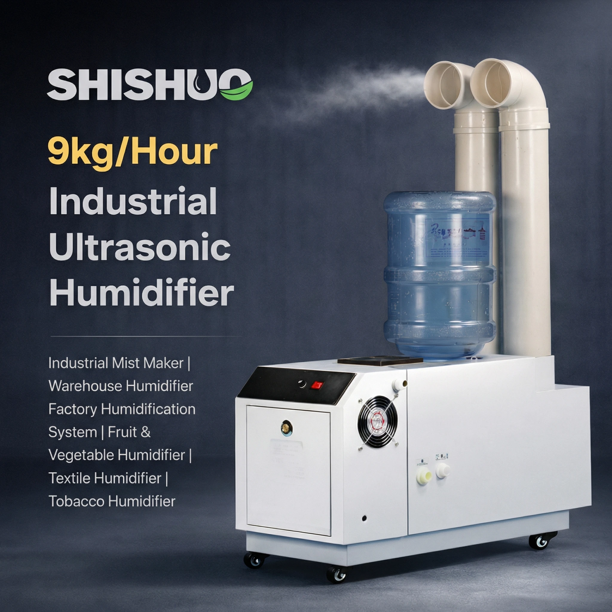 New 9kg/h Commercial Ultrasonic Humidifier for Vegetable Greenhouse and Fresh Produce Humidity Control