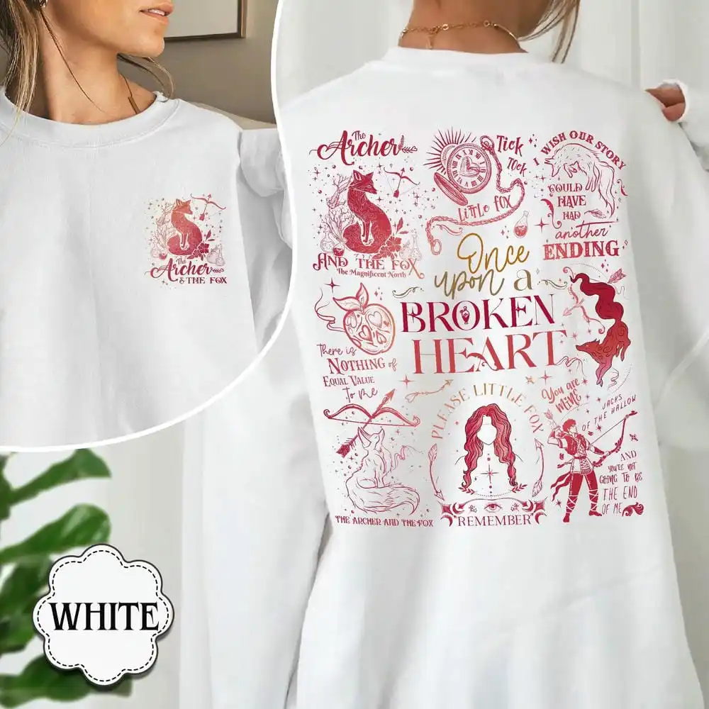 

Винтажный свитшот «Баллада о лучнике и лисе» в стиле Dark Academia, одежда для книголюбов, фэнтези-книги, джемпер Y2K, унисекс, топ, уличная одежда