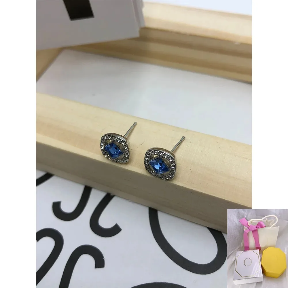 

2024, новые хит продаж, серьги Una Angelic квадратной огранки с синими кристаллами, романтический праздничный подарок