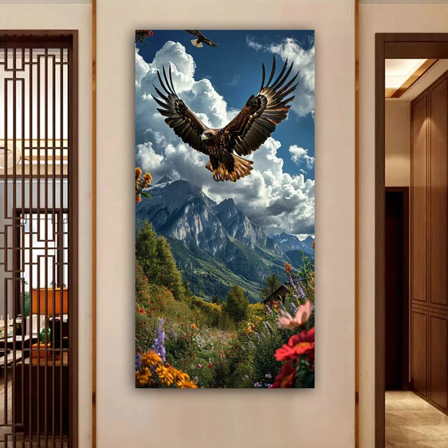 

Large Size Eagle Mountain Cloud Landscape Picture Diy Diamond Art Painting New Collection Full Mosaic Embroidery Kits Wall Decor