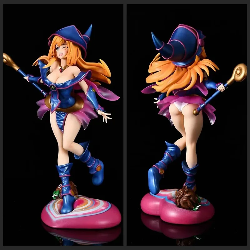 Yu-Gi-Oh! Figura de acción de anime de 28 cm de Dark Magician Girl de Duel Monsters, modelo de estatua para coleccionistas, decoración de escritorio.