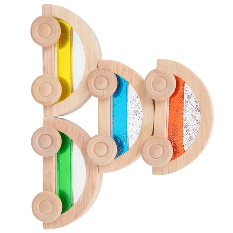 Wooden Car Toys Colorful Wooden Vehicle Set Toy And Fine Movement Development Educational Toys Hand On Ability Training