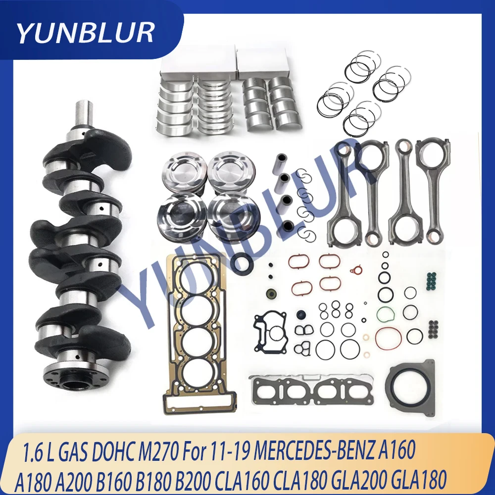 STD Rebuild Gasket Crankshaft Piston & Ring Con-rod Bearing Kit Fit 1.6 L Gas M270 For 11-19 MERCEDES-BENZ A180 B200 B180 CLA180