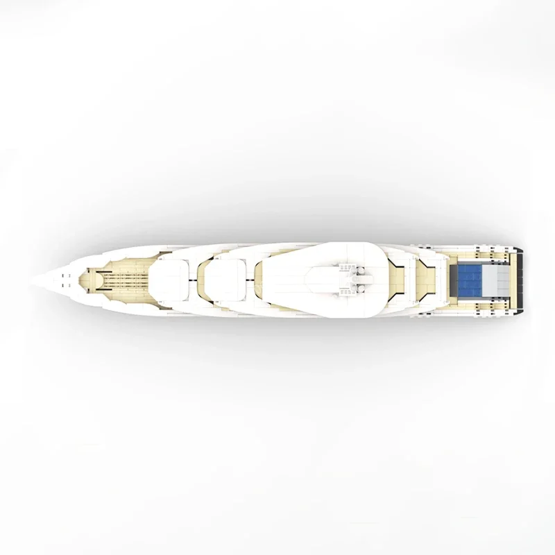 1651 قطعة ميدي مقياس فاخر يخت نموذج باخرة بيضاء اللبنات MOC تجميع منشئ الكبار فكرة مجموعة الطوب يعرض