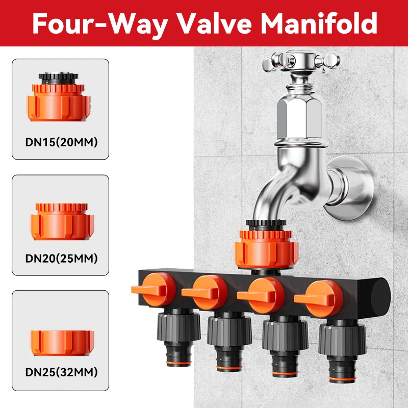 

Valve Splitter 3/4" Watering Connector Distributor 4 Way Hose Splitters For Water Pipe Hose Pipe Tap Connectors 2025 New
