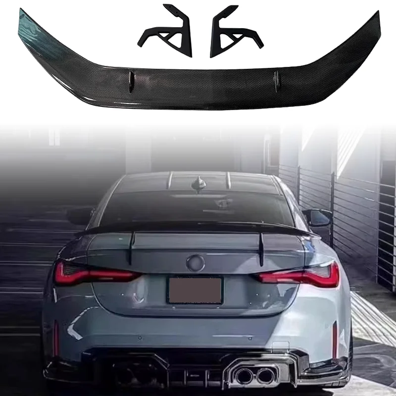 Suitable For BMW M4 G82 2020-2024 Carbon Fiber Material GT Style Rear Spoiler Luggage Cover Spoiler Tail Wing