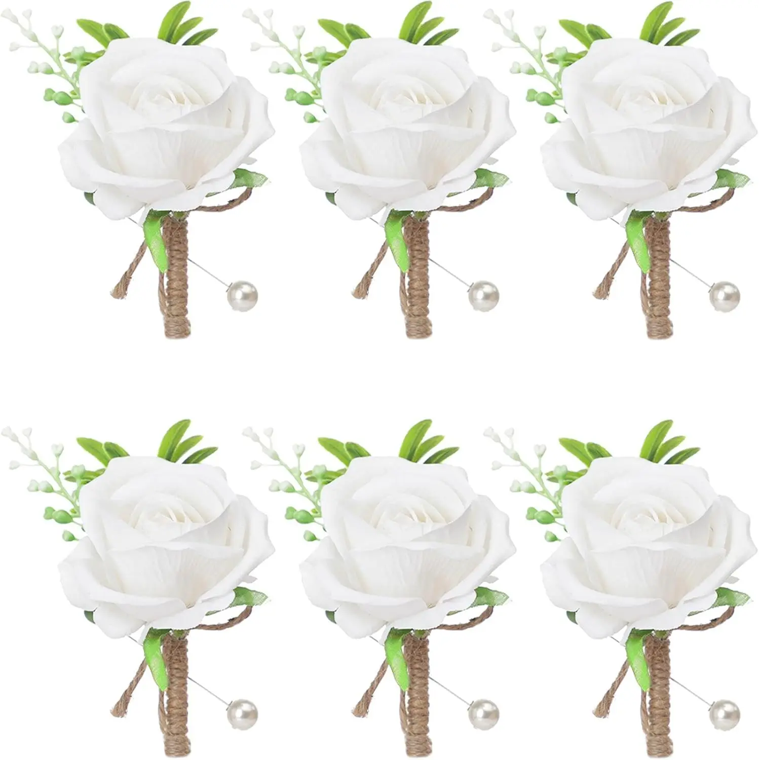 

Artificial Rose for Wedding Prom Ceremony Anniversary Vintage Formal Dinner Party Decorations(Set of 6)