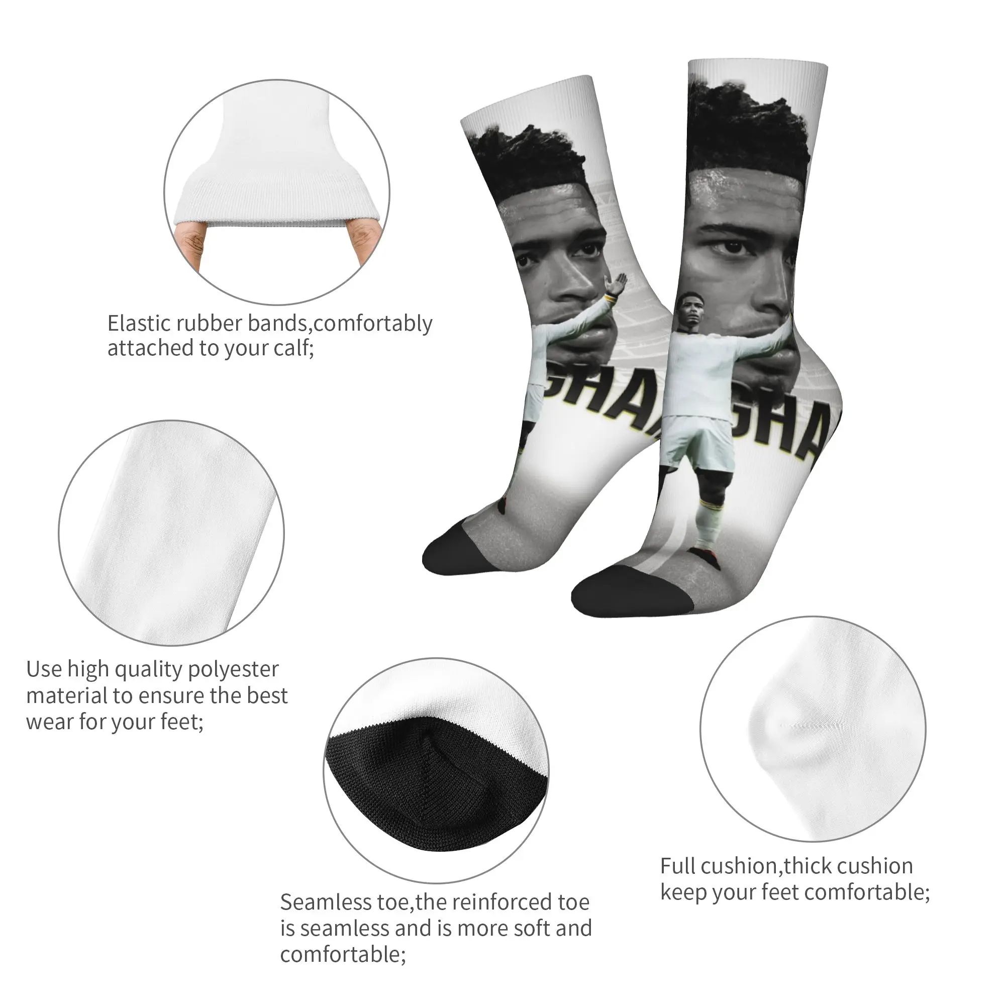 Bellinghams Socks Men Women Polyester Fashion Soccer Football Socks Harajuku Spring Summer Autumn Winter Middle Tube Socks Gifts