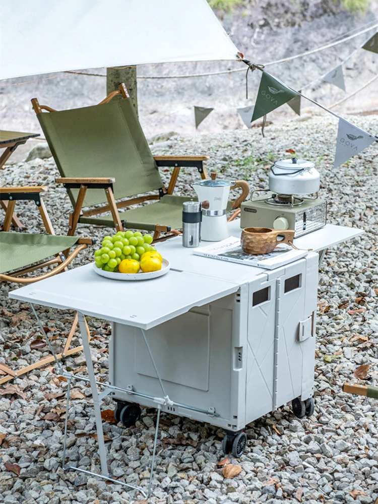Folding Camping Cart, Outdoor Portable Folding Camping Table, Small Camping Cart