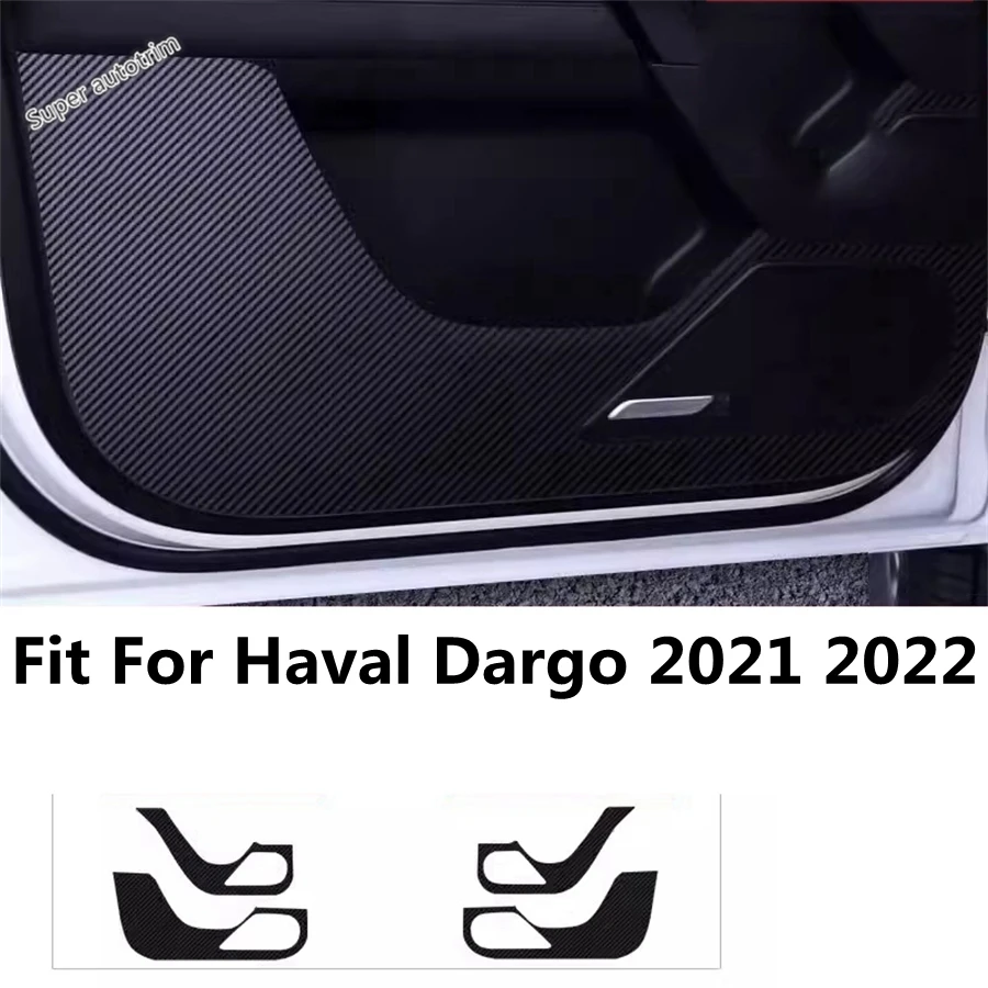 

Car Inner Door Anti-Kick Pad Protection Side Edge Film Carbon Fiber Look Stickers Accessories Interior For Haval Dargo 2021 2022