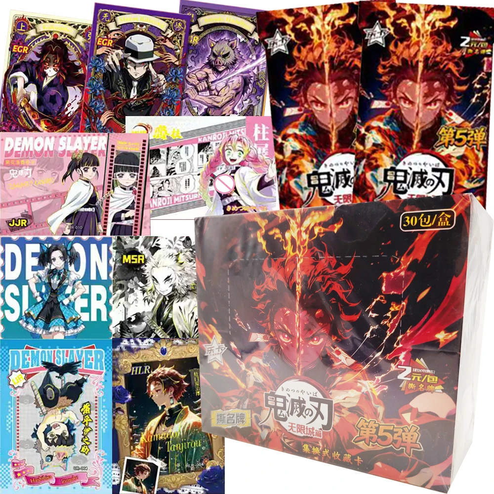 

Demon Slayer Rare Collection Cards for Kids Infinite City Chapter Series Character High Quality Hobby Cards Christmas Toys Gifts