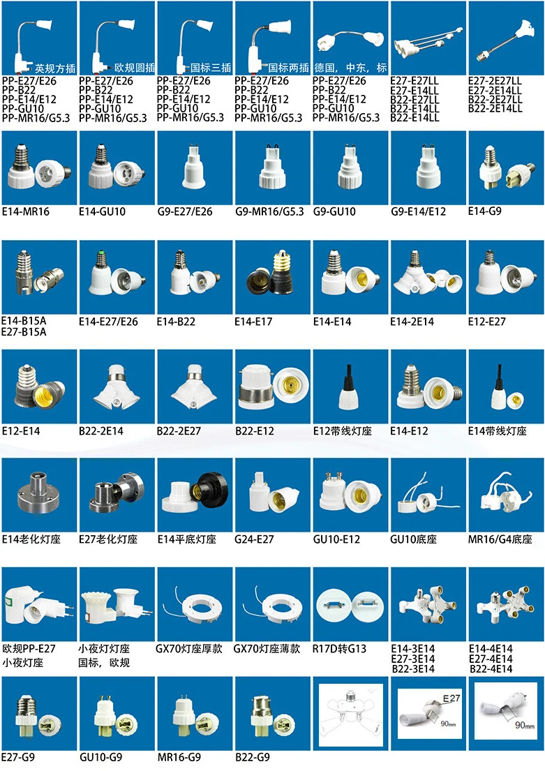 1pcs European EU to E27 LED Bulb Adapter 2EU Plug Converter Base Lamp Holder Screw Light Socket White