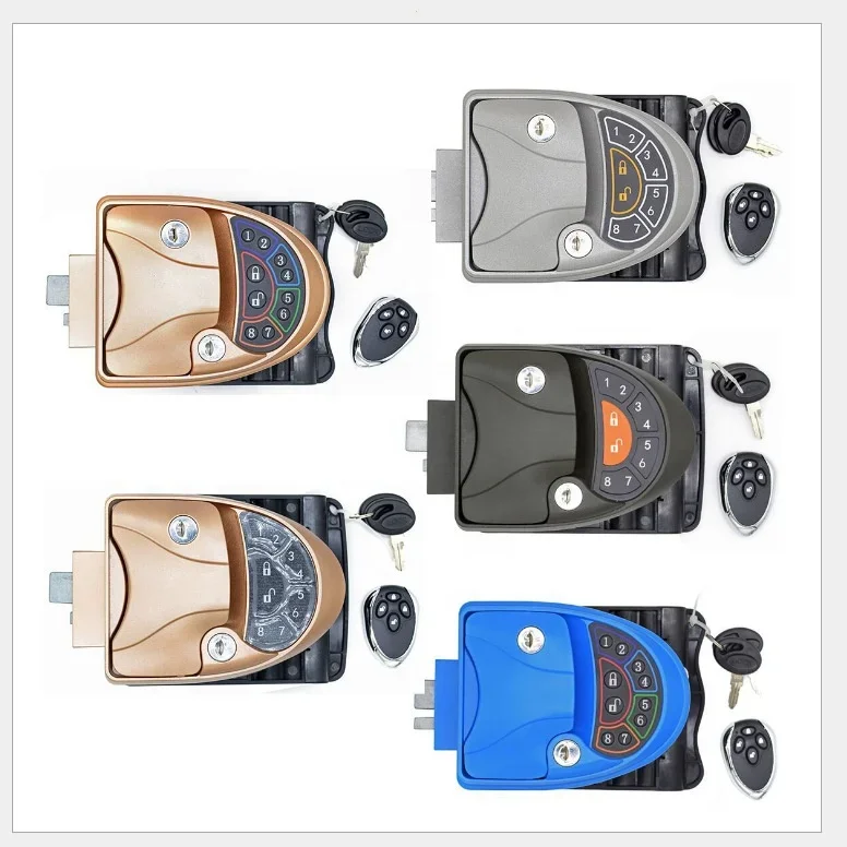 Zinc Alloy Metal Camper Trailer Door Lock Keyless Entry  RV Door Lock with Wireless Remote Key