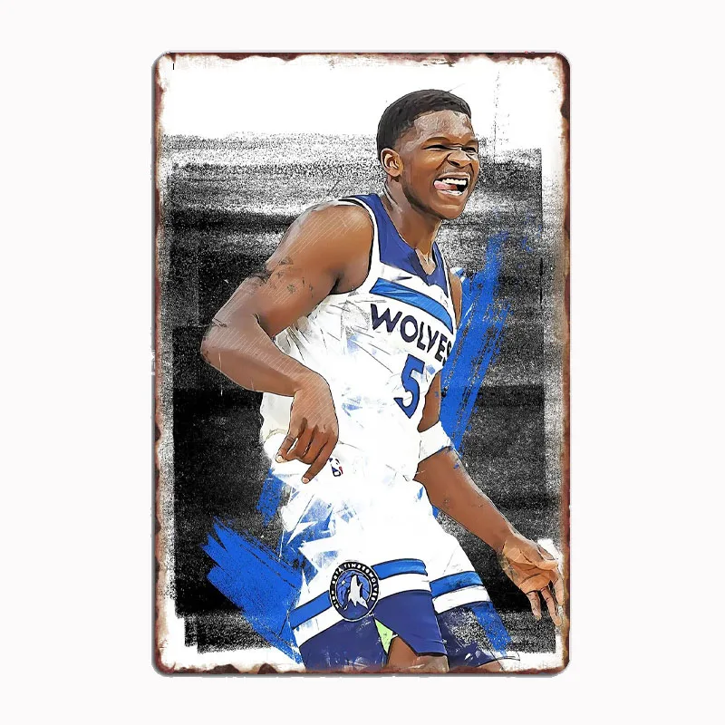 

Basketball Anthony Edwards Hoopster Metal Poster Sign Club Custom Indoor Wall Tin Sign Room Decor Home Decor