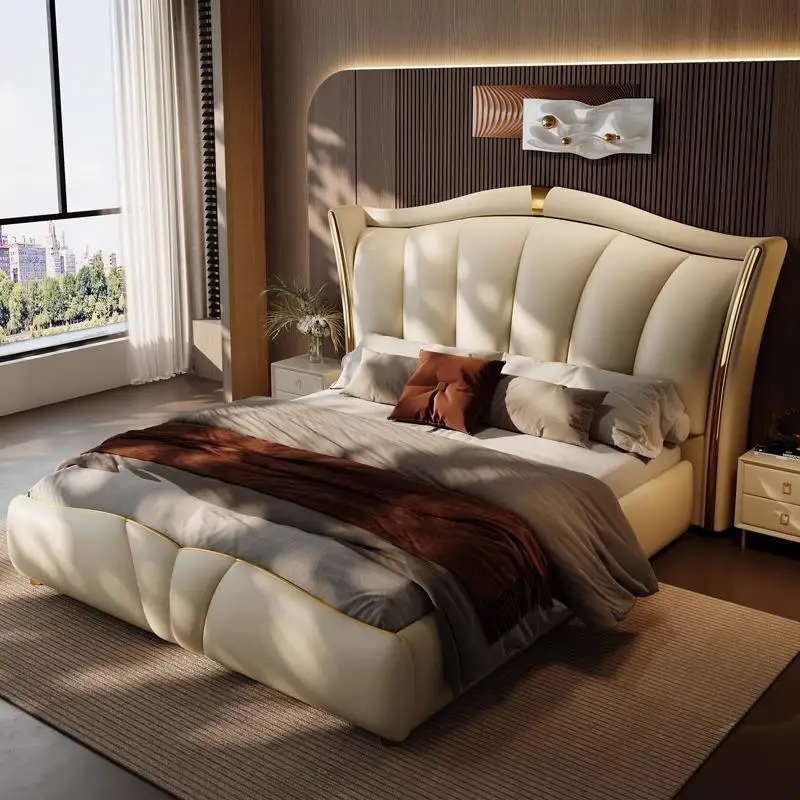 

Beauty European Bed Queen Double Modern Bedroom Girls Design Bed Luxury Organizer Funky Unique Beliche Lounge Suite Furniture