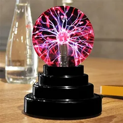 głosem 3/4/5/6 cali Magic Plasma Ball Lamp LED Atmosphere Night Light Only Sensitive Glass Plasma Light Bedroom Decor Prezenty dla dzieci