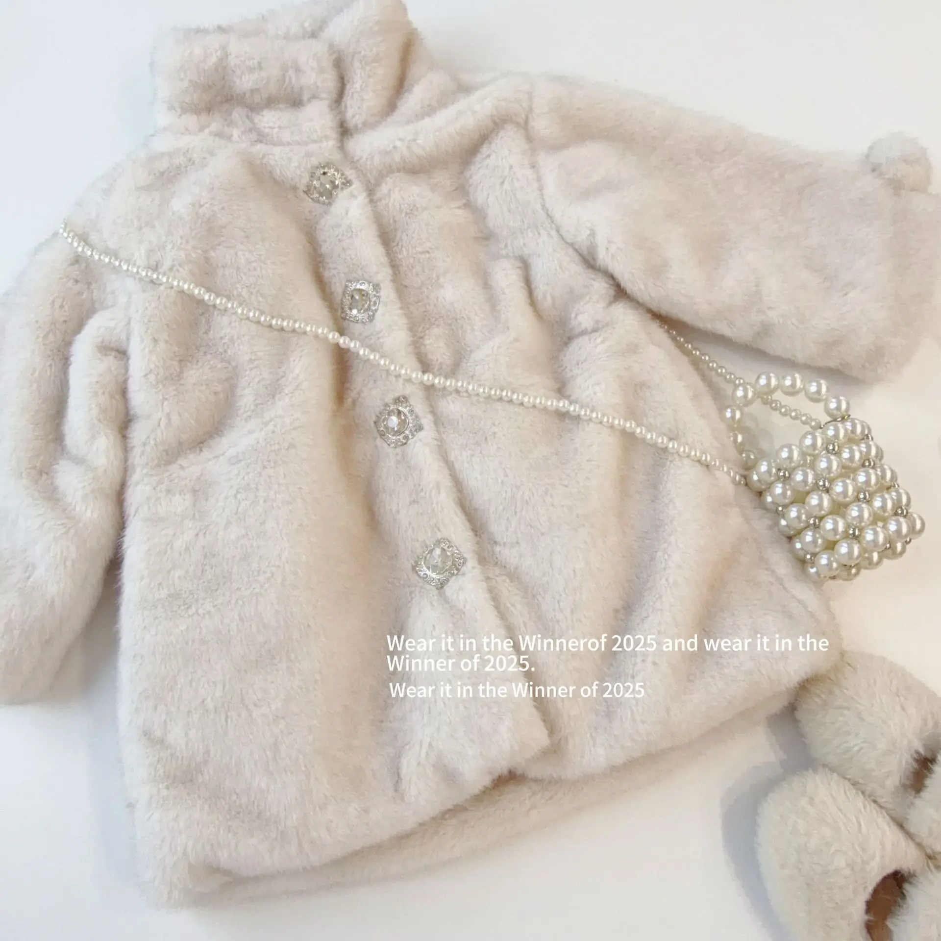 

2026 Winter New Children Girls Fur Coat Fleece Thick Kids Babys Girls Faux Fur Jackets Turtleneck Toddler Infant Girls Outerwear