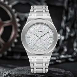 trendy stainless steel Indian Ocean leaf wind waterproof quartz men's watch