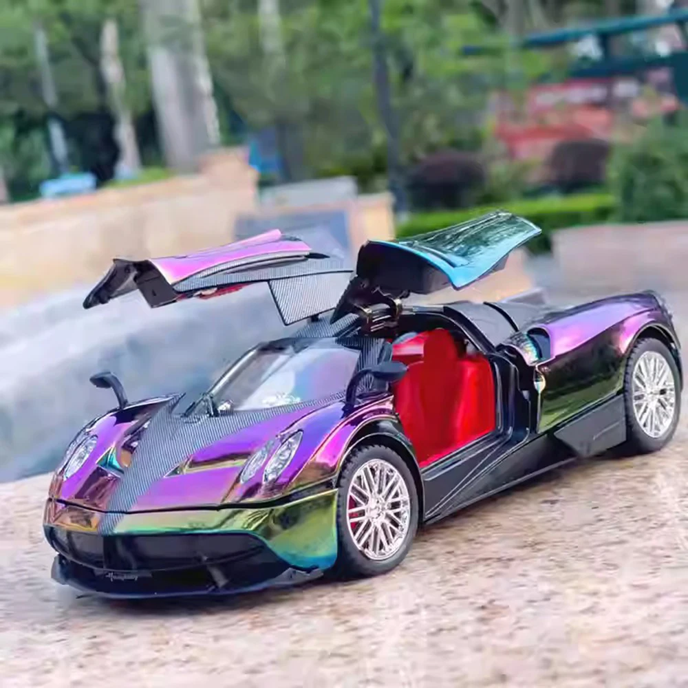 1:24 Pagani Huayra Dinastia modèle jouet voitures alliage moulé sous pression roues transformées avec musique légère Miniature voiture de sport garçons cadeaux d'anniversaire