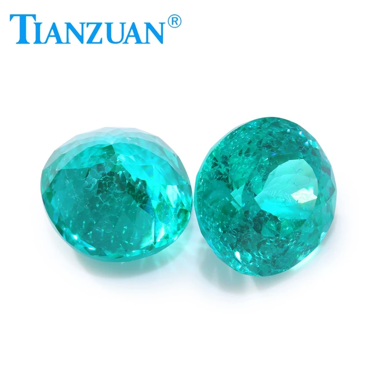 Bird's Nest Multi-layer Cut Lab Grown Paraiba YAG Neon Green Oval Shape Synthetic YAG with AGL certificate