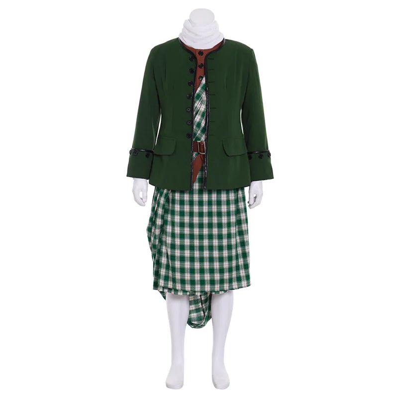 

TV Outlander Jamie Fraser Cosplay Costume Adult Men's Medieval Scottish Green Jacket Dress Suit Halloween Party Custom