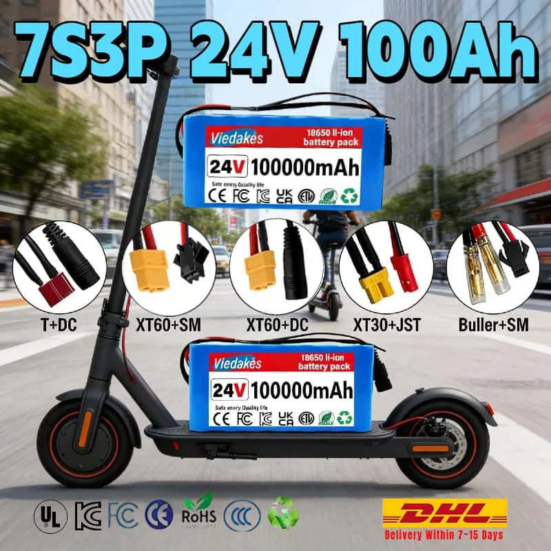 

Heavy-Duty 7S3P 24V 100Ah Lithium Battery Rechargeable Power Pack for Industrial Equipment Electric Scooters & Kids Toy Vehicles