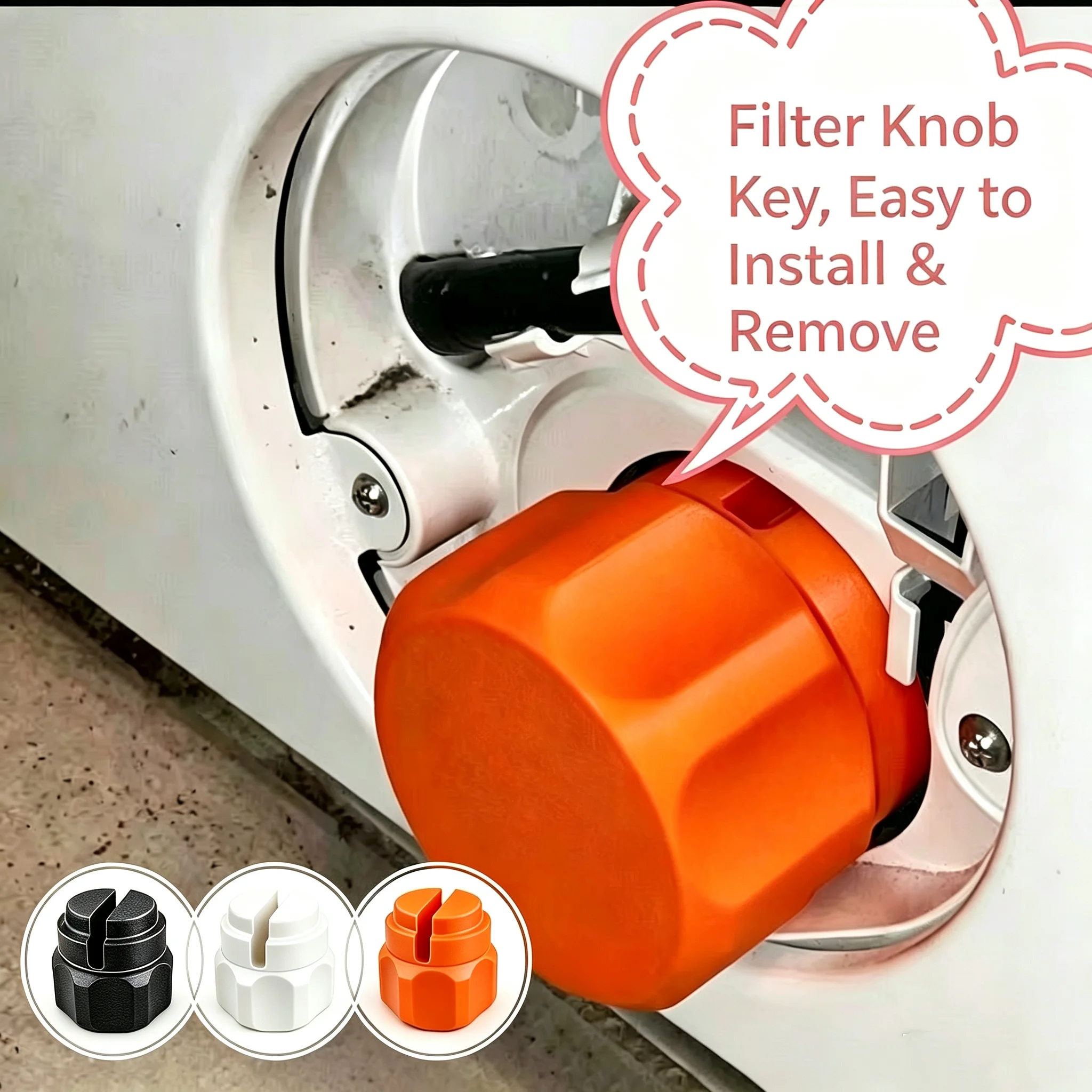 Washing Machine Drain Filter Knob Wrench, Labor Saving Removal Handle Tool for Front Load Washing Machine, 3 Colors Optional